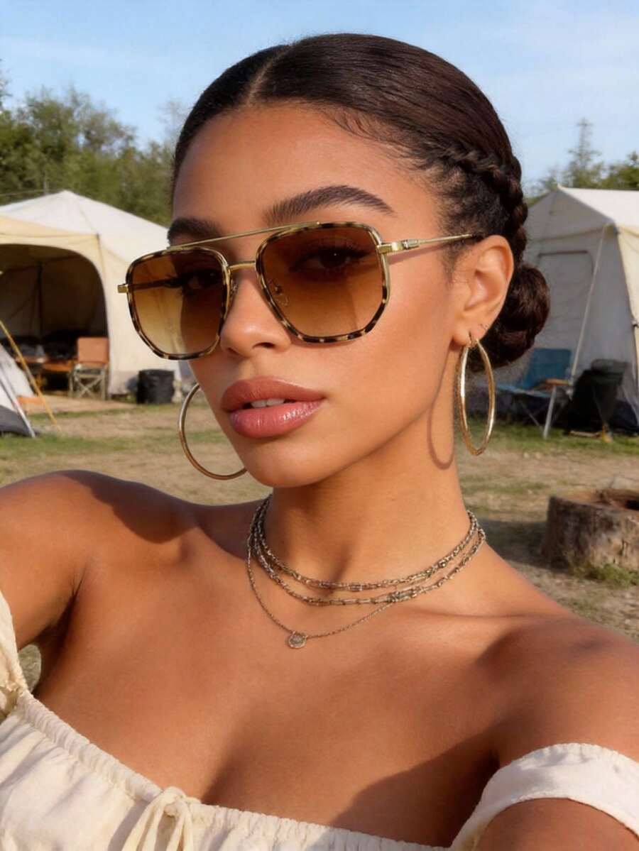 1副女士波西米亚风时尚户外防护眼镜，适合旅行和日常佩戴