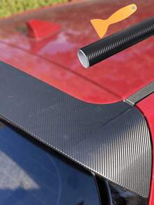 1pc/2pcs DIY Matte Carbon Fiber Black Car Wrap Sticker Kit, Customizable Combination, Carbon Fiber Texture Rearview Mirror Sticker, Vinyl Wrap, Car Scratch Protection Film Decal, Suitable For Windows, Elegant Car Sticker, Applicable To Cars, Computers, Bicycles, Suitable For Decorating Rearview Mirrors, Car Accessories, Women Car Supplies - Black - View 3