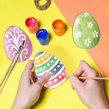 10个未上漆的木制复活节彩蛋，可用于DIY工艺品、绘画、圣诞节、生日派对、春季家居装饰，营造欢乐复活节氛围。 - 米色 - 查看 4