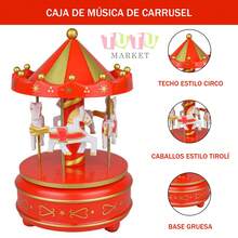 Caja De MúSica CláSica Accionada A Mano, Regalo De CumpleañOs Creativo Y RomáNtico Para Parejas, Elegante DecoracióN De Escritorio, Caja De MúSica De Carrusel Giratorio A Cuerda, Ornamento Musical Con TemáTica De Caballos Blanco-Rosa-Rojo-Azul, Caja De MúSica Decorativa Para DecoracióN De PasteleríA Y Ocasiones De Regalo, Caja De MúSica Giratoria - rojo - Ver 4