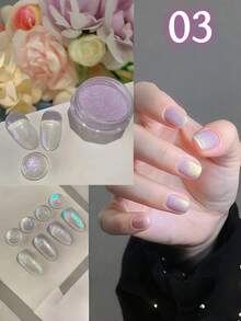 Polvo de arte de uñas con cristales de sal marina, polvo de brillo ultrarrefinado para escarchar uñas, manualidades para uñas, diseño de copos de nieve - Multicolor - Ver 18