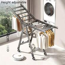 Wäscheständer - Doppellagige, faltbare Wäscheleine + kein Aufbau erforderlich - Übersicht 4