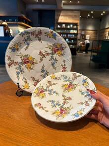 6/8/10 Inches Autumn Floral Ceramic Plates, Dessert Plates, Dinner Plates, Home Serving Plates, Fruit Plates, Snack Plates, Nut Plates, Appetizer Plates, Party Supplies, Hotel Tableware, Elegant Gifts - Multicolor - View 12