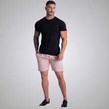 Men's Denim Shorts, Colorful Short Bermuda Shorts, Preppy Style - Rosa Pálido - Ver 7