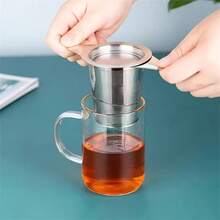 2 PIEZAS Filtro de té - Equipado con filtros de malla duraderos con doble asa, tamaño perfecto, fácil de agarrar, gran capacidad, diseño ergonómico para té suelto, especias, ideal para el hogar, la oficina y las fiestas de té, la cocina, infusor de té de hierbas, estante de almacenamiento de bolsas de té de hierbas, colador de té, filtro de cocina, filtro, taza, tamizado - Multicolor - Ver 6