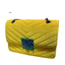 2025新款时尚链条小方包百搭单肩包 - 黃色 - 查看 1