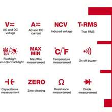 HT208 数字钳形表万用表高精度真电容NCV欧姆赫兹测试仪 - 紅色 - 查看 9