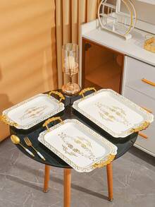 1个亚克力多用途托盘，适用于厨房、餐厅、客厅，可盛放茶具、玻璃器皿、糖果、饼干、面包，也可用于婚礼、派对、礼品、生日、庭院等场合。 - 彩色 - 查看 4