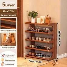 A 4-Layer / 5-Layer / 6-Layer Shoe Rack Is Easy To Assemble. It Is An Independent Shoe Rack At The Door, Suitable For Dormitories, Apartments And Doorsteps. It Is An Entrance Passage Organization, Shoe Storage And Space-Saving Furniture Shoe Rack - 6-tier Shoe Rack - View 3