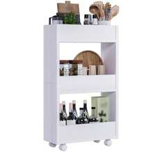 zxxSIMPLE ECIO Carrito Organizador gado de 3 Nive con AsaCarritos Organizador con Ruedas Cocina Pequeño para Lugares Estrecos Carrito iliar para Ecios Reducidos Color Blancoorganizador de cocina - Blanco - Ver 7