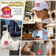 GIURKUU 1个粉色“我很好，一切都好”布贴，趣味垃圾桶着火图案魔术贴布贴，刺绣士气贴片，可用于背包、狗背带、军用背心、布贴墙、帽子等。 - A - 查看 5