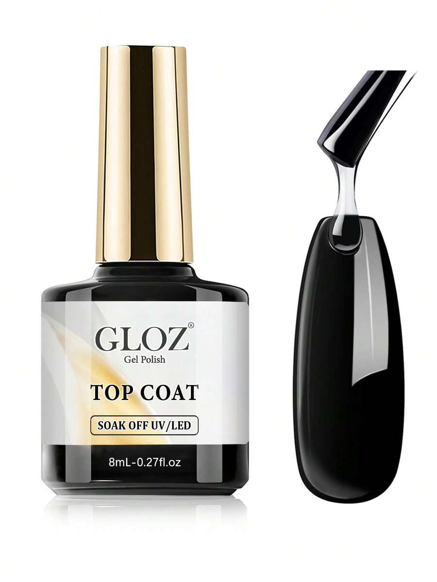 GLOZ Durable Transparent Rubber Top Coat, LED UV Reinforced Nails, High Gloss Top Coat Nail Gel - 無色 - 查看 1