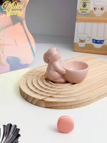 1pc European Style Creative Ceramic Rabbit Egg Cup, Small And Fresh Minimalist Decoration For Breakfast Table, Living Room, Kitchen, Gift, Egg Stand, Serving Tool Christmas Gift - Multicolor - View 5