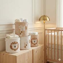 1pc Cartoon Pattern Diaper Paper Diaper Basket, Large Capacity Laundry Basket, Diaper Paper Diaper Storage Basket - Multicolor - View 2