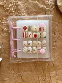 1pc A8 Size Nail Sticker Album, Includes 2 Refill Pages, Double-Sided Thick Adhesive Tape, Nail Polish Color Display & Storage - Multicolor - View 8
