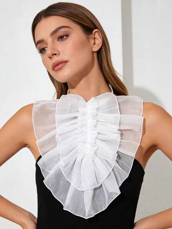  1 pieza Pañuelo de cuello de estilo vintage para mujer, decoración delgada de cuello