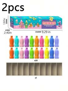 瓶子配对和颜色猜谜游戏:一款包含20个彩色瓶子和收纳盒的颜色策略棋盘游戏。非常适合家庭游戏之夜、生日派对或万圣节派对。这款益智游戏适合青少年和成人,有助于提高记忆力和解决问题的能力。游戏包含20个带彩色瓶盖的瓶子,非常适合团队游戏和策略思考。(瓶子颜色随机。) - 彩色 - 查看 12