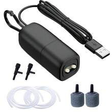 USB Air Pump, Home Air Pump, Mini, Quiet, Dual-Port, Adjustable Oxygenator, Outdoor Fishing Aquarium Air Pump, Compact And Convenient, Suitable For Fish, Shrimp, Crab, Turtle, Shellfish, Etc. - Black - View 17