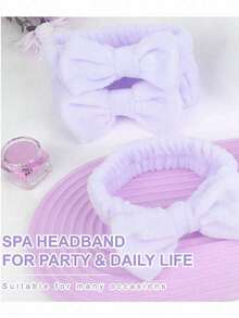 Set Sleepover Party Essentials Pack For Women Birthday Favors- Polyester Spa Party Supplies ,Purple Non-Electric Facial Cleansing Tools With Hair Bands, Combs, And Storage Bag For Bachelor Party, Sleepover, Spa Makeup Removal Kit, Storage Tote Bags Set Hair Scrunchie Gift Bags Spa Slumber Sleeping Stuff Accessories Bachelorette - Multicolor - View 3
