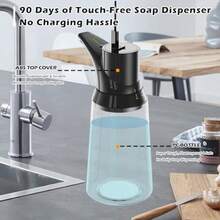 Summon The Elves - Paquete de 2 dispensadores automáticos de jabón líquido sin tacto 4 niveles ajustables de color blanco moderno dispensador de jabón de manos para baño 700 ml sensor de - 2 unidades de color negro - Ver 2