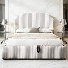 Bed Bases & Foundations - White+ Charcoal + Upholstered + 140cm*200cm - View 1