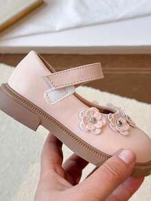 1 Pair Girls' Floral Slip-On Loafers, Princess Casual Shoes, Toddler & Little Kid Non-Slip Soft Sole Vintage Mary Jane Shoes, Breathable Comfortable Versatile Shoes For Spring, Summer, Fall - Pink - View 6