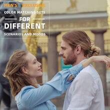 6Pcs/Set Flat Knotted Men Hair Ties Hair Accessories Solid Elastic Hair Bands No Damage Man Bun Hair Tie - Multicolor - View 5