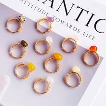 1PC Natural Crystal Amethyst Small Ball Ring Quartz Minerals Jewelry Quartz Women Fashion Ring Reiki Healing Jewelry Mother's Day Gift - Ring - View 10