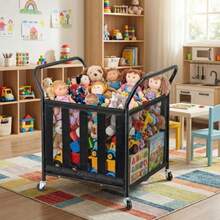 carrito organizadorCarrito rodante de almacenamiento de múltiples pelotas deportivas de tela de malla MyGift con marco de metal  mate y asas en ángulo para baloncesto fútbol equipo de jaula de pelotas para - como en la foto - Ver 5