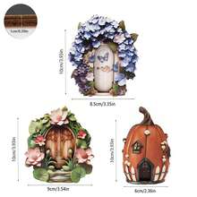 1.0cm Thick Mini Fairy Door Decor, Garden Micro Landscape Decoration, Fairy Door Shaped Tabletop & Potted Plant Scene Accessory, Farmhouse Style Decor, Outdoor & Garden Decoration, Gardening Ornament (Double-Layer Craft) - JLM043 - View 3
