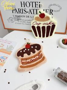 1/2pcs Cartoon Cake, Cute Hand Towel, Can Be Hung, Thick For Students, Kitchen And Bathroom Hanging, Convenient For Home Use And Carrying For Bathroom Kitchen Decor Dish Cloths Kitchen Towel - Multicolor - View 7