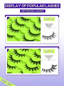 Lasvirey 7 Pairs Natural Look Soft Fake Lashes Cat Eye Lashes Wispy Criss-Cross Eyelashes Luxury Volume Full Strip Lashes Natural Air Feeling False Eyelashes,Daily Makeup&Vocation - Black - View 7