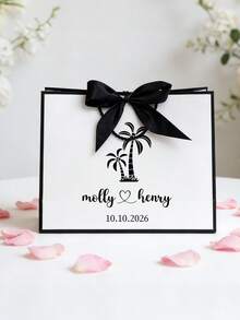 1pc Personalized Bridesmaid Gift Bags, Customize Text,Custom Wedding Gift Bags, Bachelorette Party Bag, Bridal Party Gift Bag, Ribbon Gift Bag,Elegant Gift Bag,Personalized Bridesmaid Gift Bag, Elegant Bridal Party - Multicolor - View 10