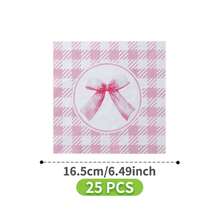 Glitter Purple Bow Disposable Plate, Napkin, Cup Set, Plates, Napkins And Cups Party Supplies, Serves 8 Guests, Disposable Paper Plates Party Tableware Suitable For Birthday, Wedding, Theme Party, Family Picnic - Multicolor - View 6