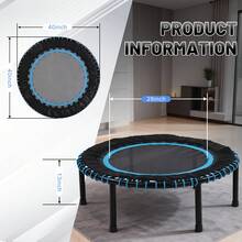 MoolSun 48 Inch Springless Fitness Trampoline, Indoor/Outdoor Sports Rebound, Quieter And Safer Exercise, Weighing 450 Pounds, Gym Jumping Aerobic Trainer, Family Adult Sports Trampoline - A-pink+40 In - View 6