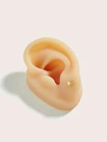 1 件简约钻石星形不锈钢耳钉，适合女性日常佩戴 - 星星 - 查看 4