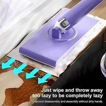 2026 Automatic Cloth Changing Mini Mop Portable Flat Dust Mop With Rotating Heads Hands-Free Mini Mop Hardwood Floor Mop With 2 Towel - A - Xem 7