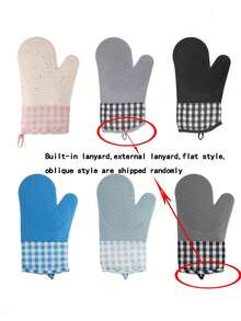 1pc Heat Resistant Silicone Oven Mitt, Suitable For Microwave, Baking, Kitchen, Home Use - Multicolor - View 8
