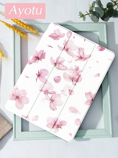 Ayotu 1pc Cherry Blossoms Pattern Tablet Case & Kindle E-Book Case Compatible With IPad 10th Generation, IPad 11/Air 4th/Air 7th/9.7 Inches, Compatible With Samsung Galaxy Tab A9 Plus, Kindle (11th Generation-2024 Release)(6 Inch), Kindle Paperwhite 12th Gen 2024, Great Holiday Gift, Stylish And Simple Pattern.