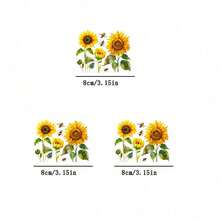 1pc/2pcs/3pcs Sunflower & Bee Pattern Heat Patch, Long-Lasting Heat Transfer Sticker For DIY T-Shirt, Sweatshirt, Jeans, Hoodie, Backpack, Jacket, Handbag, Pillow - L - View 6