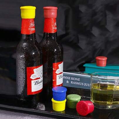 6pcs Silicone Wine Stoppers - Reusable, Food- Beverage Sealers For Champagne & Beer Bottles - Perfect For BBQs & Outdoor Cooking, Plastic, Preservatives, Grape Wine Bottles