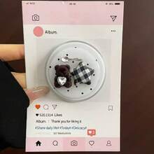 Cute Bear Heart Shaped Phone Grip Stand, Magnetic Air Cushion Phone Holder, Slouchy Convenient Phone Support - Multicolor - View 8