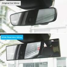 Espejo retrovisor convexo ajustable de 300 mm de ancho con función antirreflejo, reduce los puntos ciegos, adecuado para automóviles, SUV, camiones y diversos vehículos, mejora la y visibilidad al conducir. - superficie convexa - Ver 3