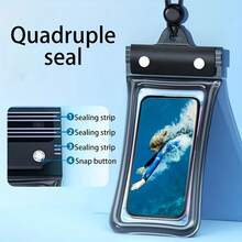 2pcs/Set Waterproof Phone Pouch + 4-Layer Waterproof Phone Bag, With Air Cushion Floating, Minimalist Design, Suitable For Water Activities, Swimming, Rainy Days, Beach, Skiing And Other Scenarios - Multicolor - View 11