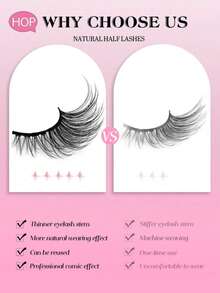 Mkhlina 7 Pairs Half-Strip Striped False Eyelashes, Natural & Charming Cat Eye Extended False Lashes, Suitable For Daily Makeup, 3/4 Corner Lashes Reusable - Cat eye Lashes - View 7