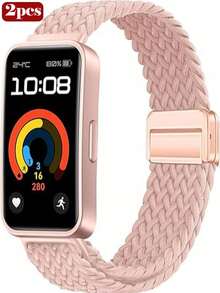 尼龙表带，兼容华为手环10/9/8，编织弹性表带，运动表带，智能手表表带，柔软透气，替换表带，磁扣，男女通用 - 彩色 - 查看 19