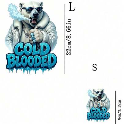 1pc/2pcs/3pcs Cold-Blooded Bear Gang Graffiti Bear DTF Transfer Stickers - Heat Press Film Applicable To T-Shirts, Backpacks, Hats - Machine Washable DIY Clothing Patches, Featuring Urban Art Bear Design