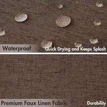 84\ Long Scalloped Shower Curtain Linen Textured With 12 Metal Hooks Cute Extra Long Heavy Duty Washable Waterproof Cloth Shower Curtains With Black Border For Bathroom Hotel Bathtub,Brown - 棕色 - 查看 5