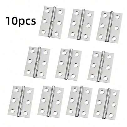 10pcs Stainless Steel Door Hinges, Cabinet Doors Windows Wooden Box Flat Hinges, Home Furniture Hardware Accessories