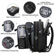Travel Backpack Vacuum Compression Laptop Backpack 17 Inch Extended Large Capacity Backpack Hiking Business Backpack - Gray - View 4